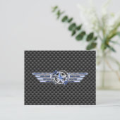 General Private Air Pilot Chrome like Star Wings Postkarte (Stehend Vorderseite)