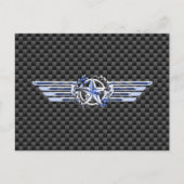 General Private Air Pilot Chrome like Star Wings Postkarte (Vorderseite)