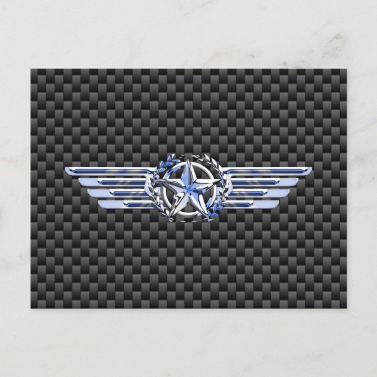 General Private Air Pilot Chrome like Star Wings Postkarte (Vorderseite)