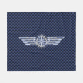 General Private Air Pilot Chrome like Wings Fleecedecke (Vorderseite (Horizontal))