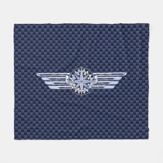 General Private Air Pilot Chrome like Wings Fleecedecke (Vorderseite (Horizontal))