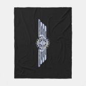 General Private Air Pilot Chrome wie Wings Black Fleecedecke (Vorderseite)