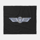 General Private Air Pilot Chrome wie Wings Black Fleecedecke (Vorderseite (Horizontal))