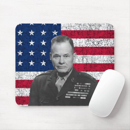 General Puller und die amerikanische Flagge Mousepad (Mit Mouse)