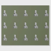General ⚔️🎩 Robert E. Lee Armee Grün Geschenkpapier (Flach)