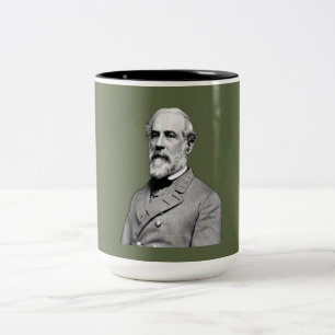 General ⚔️🎩 Robert E. Lee Armee Grün Zweifarbige Tasse
