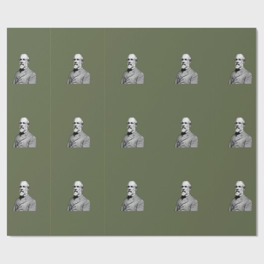 General ⚔️ 🎩 Robert E. Lee Army Green Geschenkpapier (Flach)