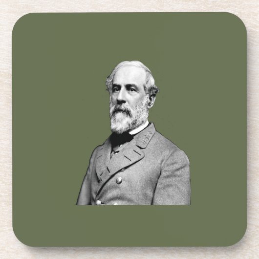 General ⚔️ 🎩 Robert E. Lee Army Green Getränkeuntersetzer (Vorderseite)