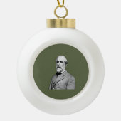 General ⚔️ 🎩 Robert E. Lee Army Green Keramik Kugel-Ornament (Vorderseite)