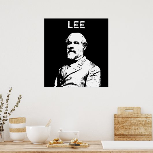 General Robert E. Lee — Schwarz und Weiß Poster (Küche)