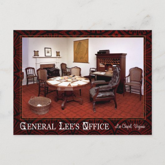 General Robert E. Lees Büro, Lee Kapelle, VA Postkarte (Vorderseite)