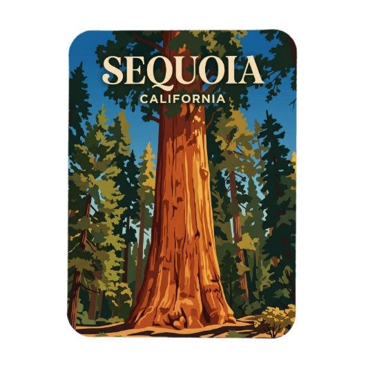 General Sherman Tree, Sequoia-Nationalpark USA Magnet (Vertikal)