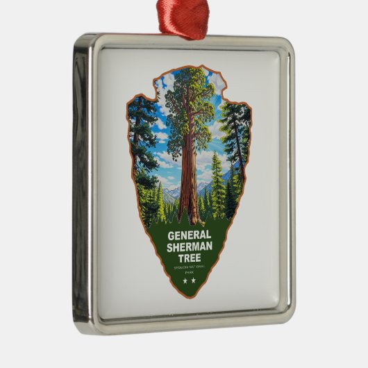 General Sherman Tree Sequoia NP Arrowhead Ornament Aus Metall (Rechts)