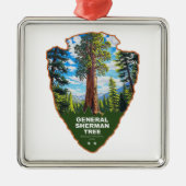 General Sherman Tree Sequoia NP Arrowhead Ornament Aus Metall (Vorne)