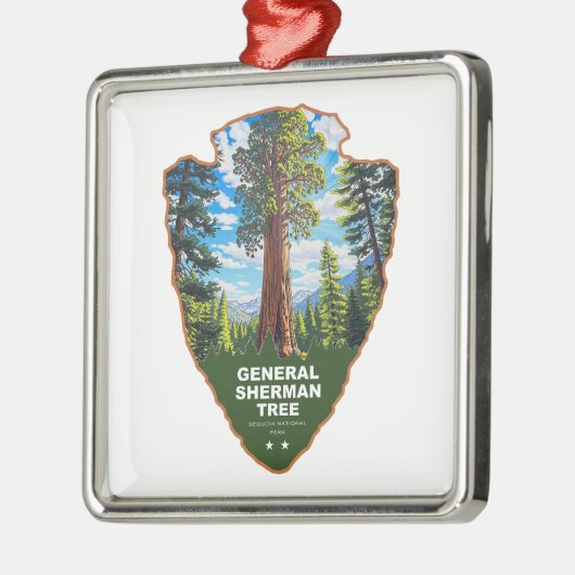 General Sherman Tree Sequoia NP Arrowhead Ornament Aus Metall (Links)