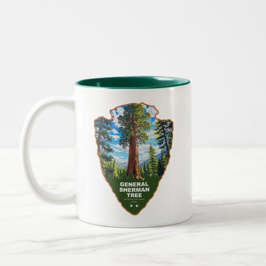 General Sherman Tree Sequoia NP Arrowhead Zweifarbige Tasse (Links)