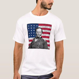 General Sherman und die amerikanische Flagge T-Shirt