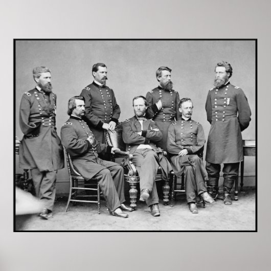 General Sherman und sein Personal — Grenze Poster (Vorne)