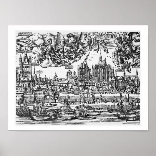 General View of Cologne, 1531 (engraving) (b/w pho Poster (Vorne)