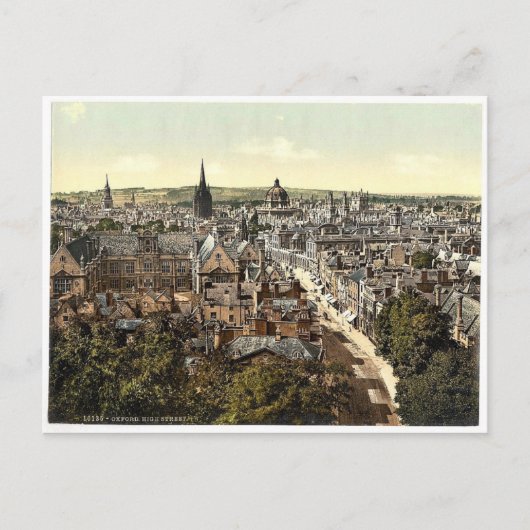 General View und High Street, Oxford, England Clas Postkarte (Vorderseite)