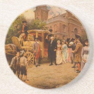 General Washington am Ostersonntag der Christliche Sandstein Untersetzer