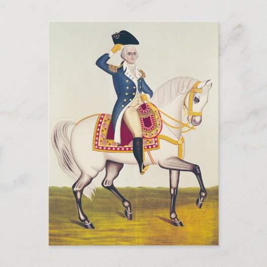 General Washington auf einer weißen Ladung, c.1835 Postkarte (Vorderseite)