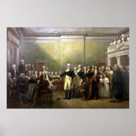 General Washington, der seine Kommission zurücktri Poster