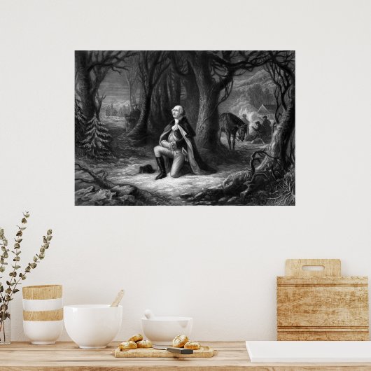 General Washington Gebet am Valley Forge Poster (Küche)