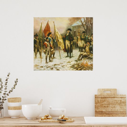 General Washington inspiziert die gefangenen Farbe Poster (Küche)