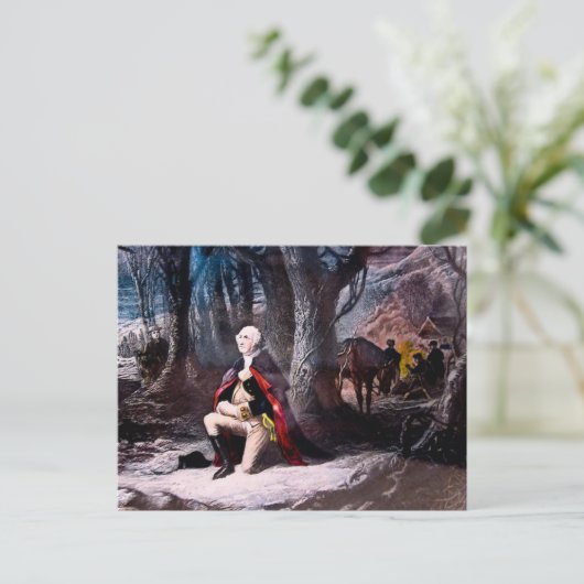 General Washington Praing at Valley Forge, PA Postkarte (Stehend Vorderseite)
