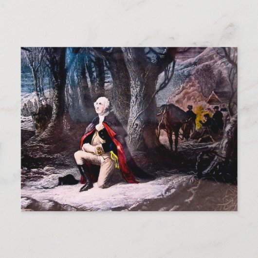 General Washington Praing at Valley Forge, PA Postkarte (Vorderseite)