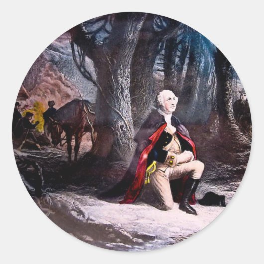 General Washington Praing at Valley Forge, PA Runder Aufkleber (Vorderseite)
