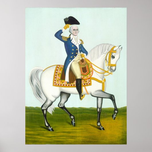 General Washington über eine Anklage - Fine Art Po Poster (Vorne)