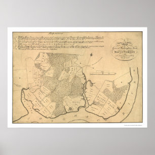 General Washington's Farm Mt Vernon Map 1801 Poster