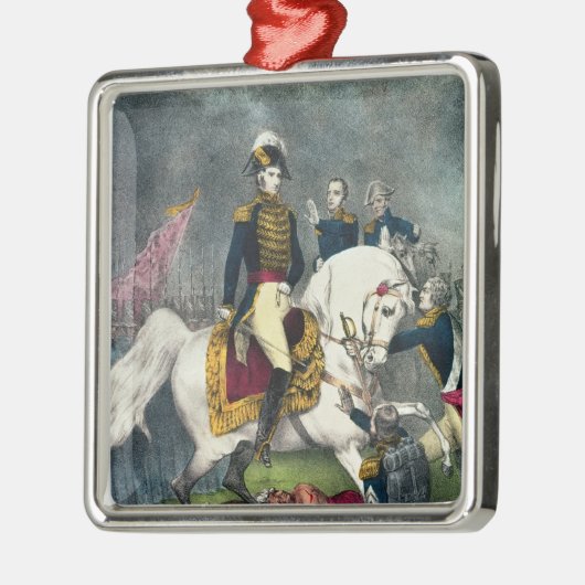 General William H. Harrison am Kampf Silbernes Ornament (Links)