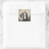 General William Sherman 1866 Quadratischer Aufkleber (Tasche)