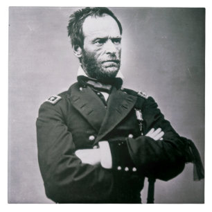 General William T. Sherman (1820-91) (b/w Foto) Fliese