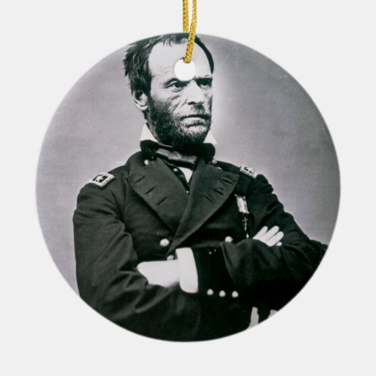 General William T. Sherman (1820-91) (b/w Foto) Keramikornament (Vorne)