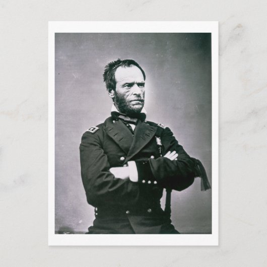 General William T. Sherman (1820-91) (b/w Foto) Postkarte (Vorderseite)