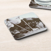 General William T. Sherman (1820-91) sitzt t vor Getränkeuntersetzer (Linke Seite)