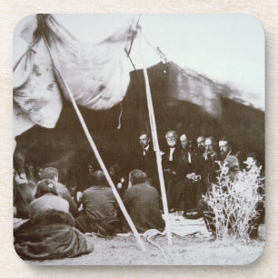 General William T. Sherman (1820-91) sitzt t vor Getränkeuntersetzer