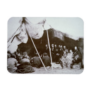 General William T. Sherman (1820-91) sitzt t vor Magnet