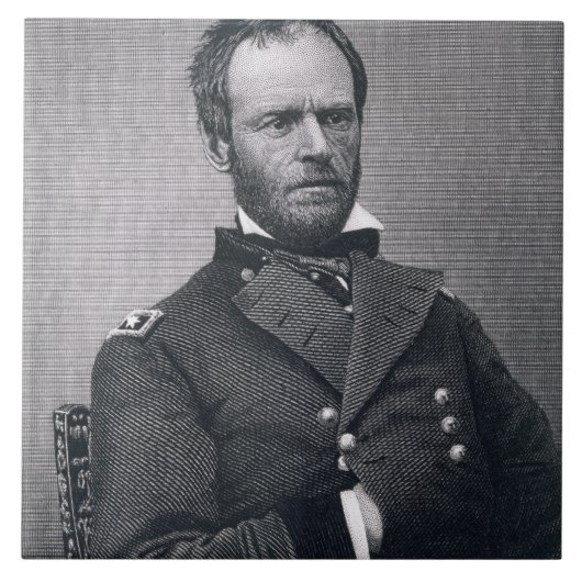 General William Tecumseh Sherman, graviert nach a Fliese (Vorderseite)