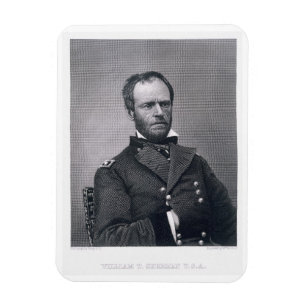 General William Tecumseh Sherman, graviert nach a Magnet