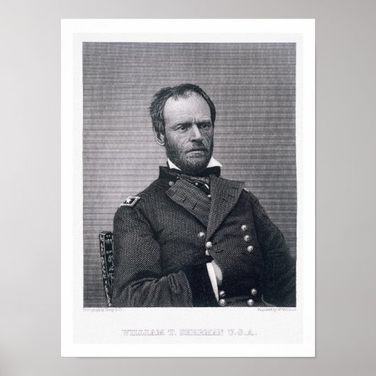 General William Tecumseh Sherman, graviert nach Poster (Vorne)