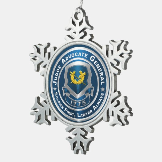 Generalanwalt JAG Schneeflocken Zinn-Ornament (Rechts)