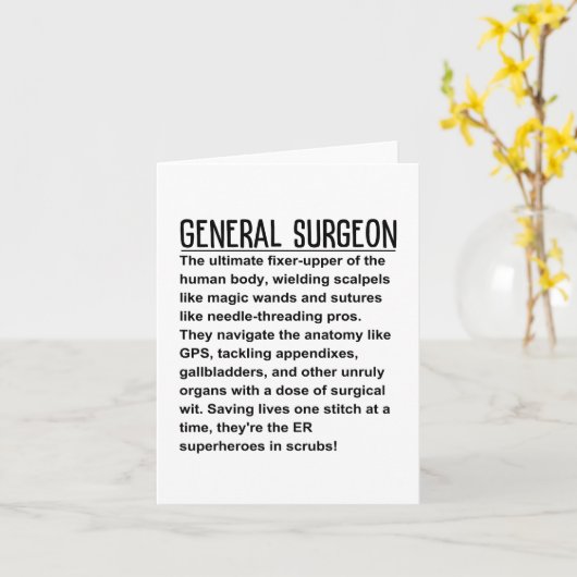 Generalchirurg Karte (Gelbe Blume)