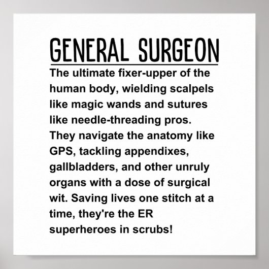 Generalchirurg Poster (Vorne)