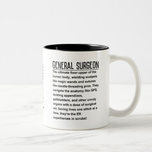 Generalchirurg Zweifarbige Tasse (Rechts)