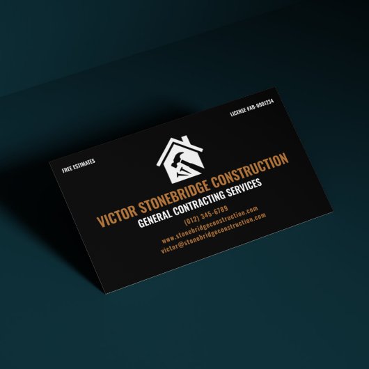 Generalfirma Professional Black & Copper Visitenkarte